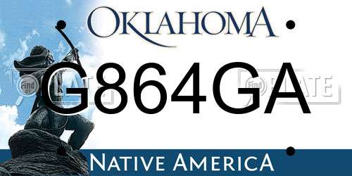 G864GA Oklahoma License Plate