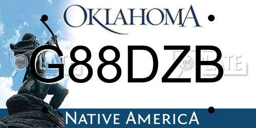 G88DZB Oklahoma License Plate