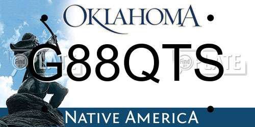 G88QTS Oklahoma License Plate