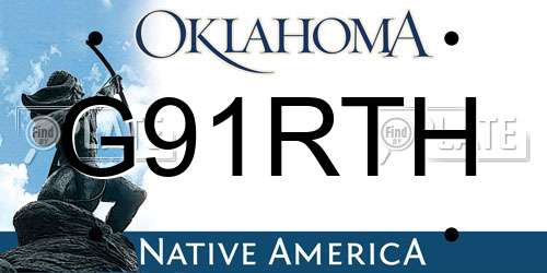 G91RTH Oklahoma License Plate