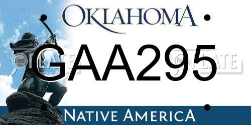 GAA295 Oklahoma License Plate