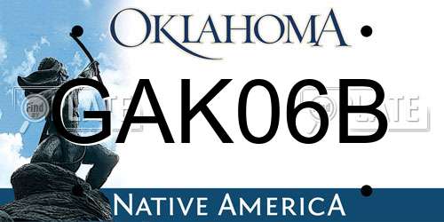 GAK06B Oklahoma License Plate