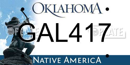 GAL417 Oklahoma License Plate