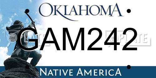 GAM242 Oklahoma License Plate