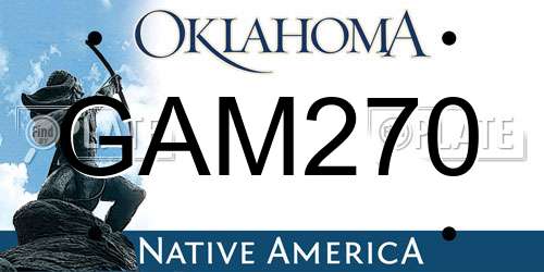 GAM270 Oklahoma License Plate