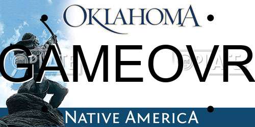 GAMEOVR Oklahoma License Plate