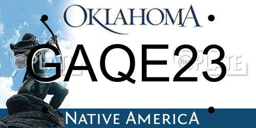 GAQE23 Oklahoma License Plate