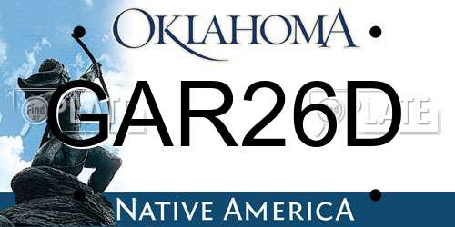 GAR26D Oklahoma License Plate
