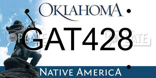 GAT428 Oklahoma License Plate