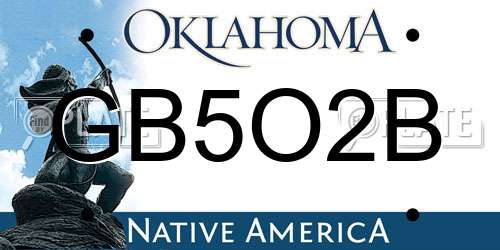 GB5O2B Oklahoma License Plate