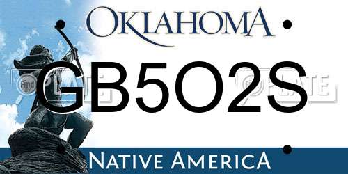 GB5O2S Oklahoma License Plate