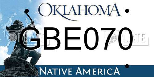 GBE070 Oklahoma License Plate