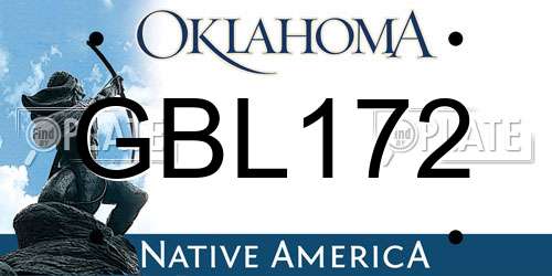 GBL172 Oklahoma License Plate