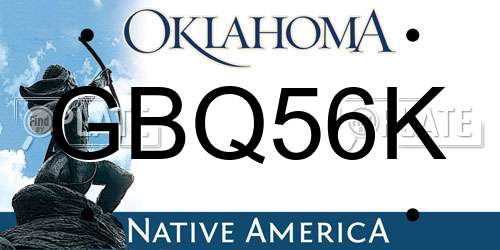 GBQ56K Oklahoma License Plate