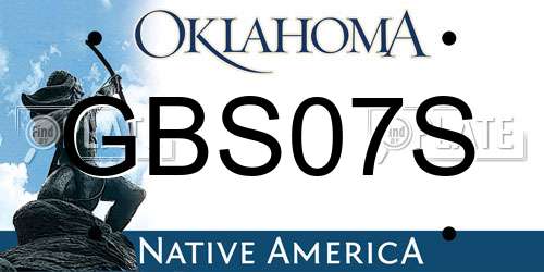 GBS07S Oklahoma License Plate