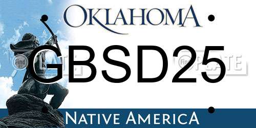 GBSD25 Oklahoma License Plate