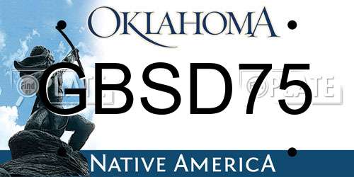 GBSD75 Oklahoma License Plate