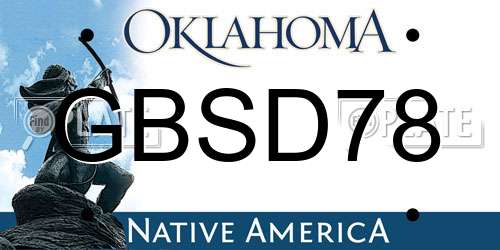 GBSD78 Oklahoma License Plate