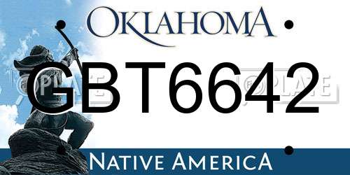 GBT6642 Oklahoma License Plate