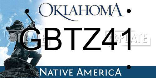 GBTZ41 Oklahoma License Plate