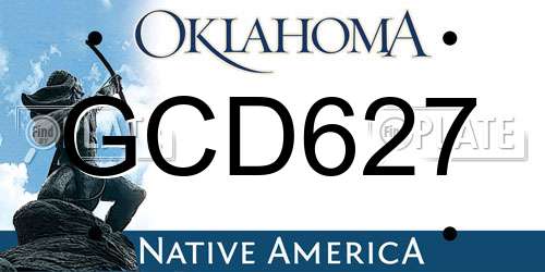 GCD627 Oklahoma License Plate