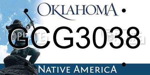 GCG3038 Oklahoma License Plate