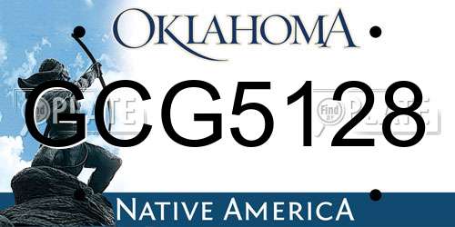 GCG5128 Oklahoma License Plate