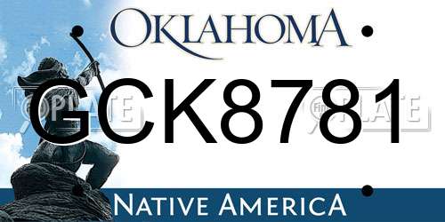 GCK8781 Oklahoma License Plate