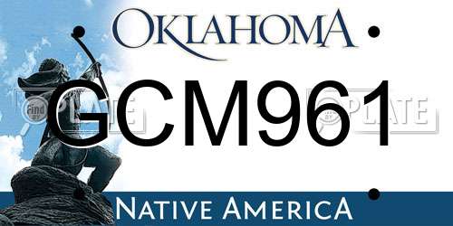 GCM961 Oklahoma License Plate