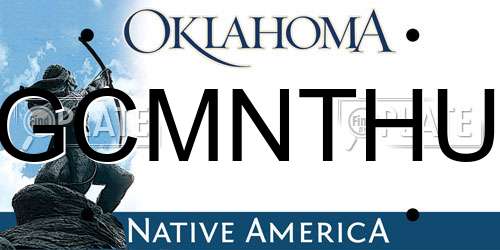GCMNTHU Oklahoma License Plate