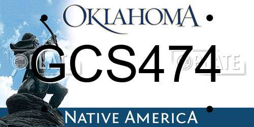 GCS474 Oklahoma License Plate