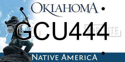 GCU444 Oklahoma License Plate