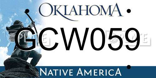 GCW059 Oklahoma License Plate