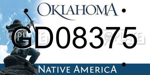 GD08375 Oklahoma License Plate