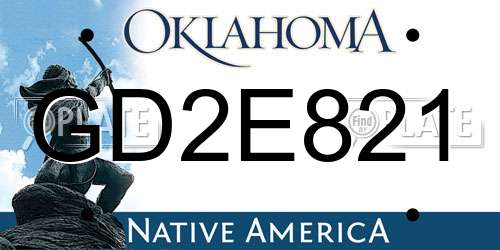 GD2E821 Oklahoma License Plate