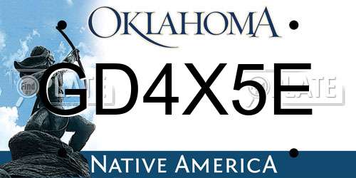 GD4X5E Oklahoma License Plate