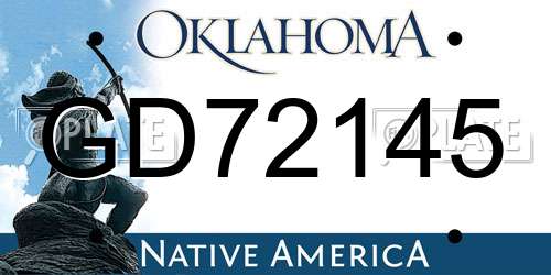 GD72145 Oklahoma License Plate