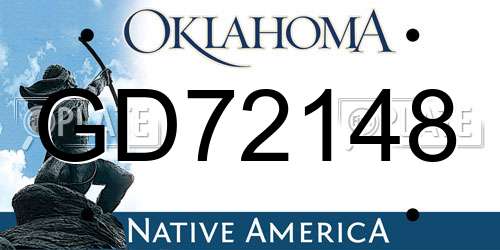 GD72148 Oklahoma License Plate