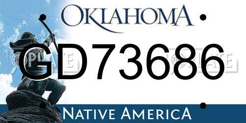 GD73686 Oklahoma License Plate