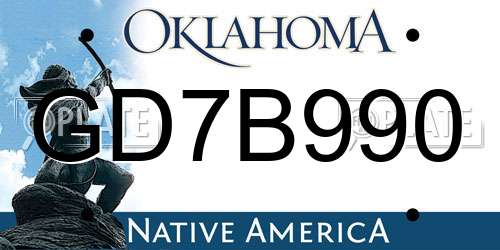 GD7B990 Oklahoma License Plate