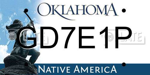 GD7E1P Oklahoma License Plate