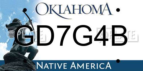 GD7G4B Oklahoma License Plate