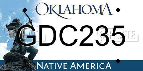 GDC235 Oklahoma License Plate