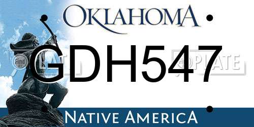 GDH547 Oklahoma License Plate
