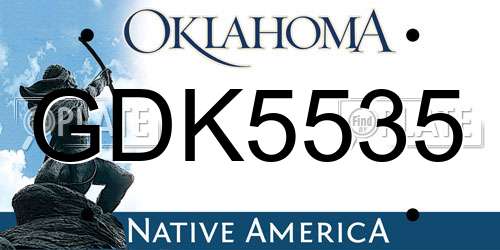 GDK5535 Oklahoma License Plate