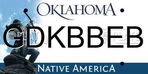GDKBBEB Oklahoma License Plate