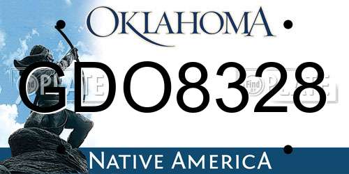 GDO8328 Oklahoma License Plate