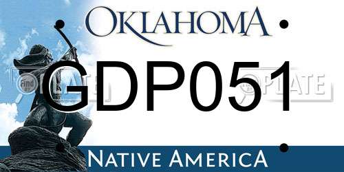 GDP051 Oklahoma License Plate