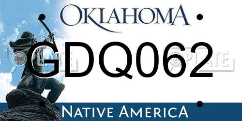 GDQ062 Oklahoma License Plate