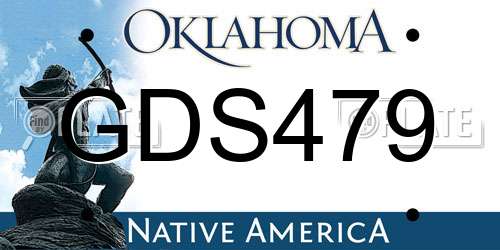 GDS479 Oklahoma License Plate